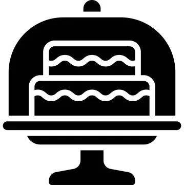 Cake on Cake stand icon, Bakery and baking related vector Stock Illustration