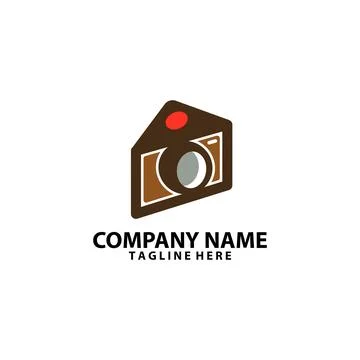 Cake camera logo design vector Stock-Illustration