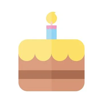Cake with candle Stock Illustration