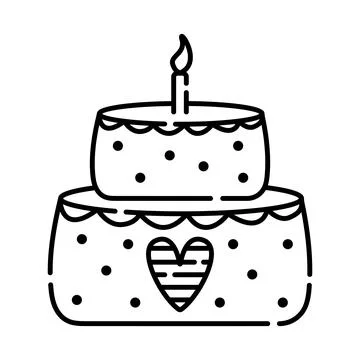 Cake with a candle, illustration Stock Illustration