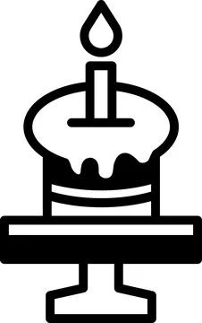 A cake with a candle on top of it Illustrazione stock