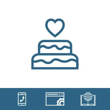 Cake with candles icon stock vector illustration flat design Stockillustratie