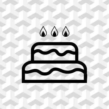 Cake with candles icon stock vector illustration flat design Stock Illustration