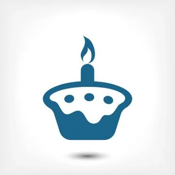 Cake with candles icon stock vector illustration flat design Ilustração Stock