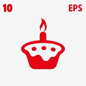 Cake with candles icon stock vector illustration flat design イラスト素材
