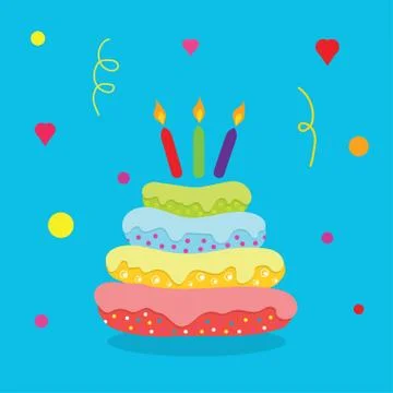 Cake with candles Stock Illustration
