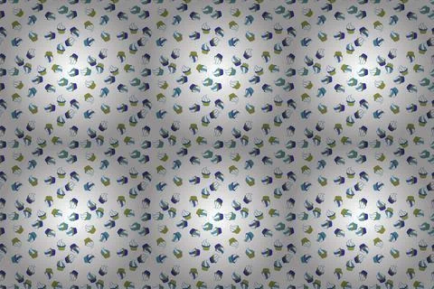 Cake, cap, cone. Wrapping paper. Raster illustration. Seamless bright birthday p Stock Illustration