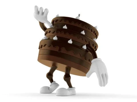 Cake character looking up Stock Illustration