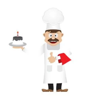 Cake chef cartoon Stock Illustration