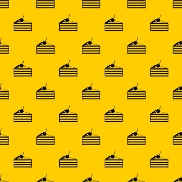 Cake with cherries pattern vector Stock Illustration