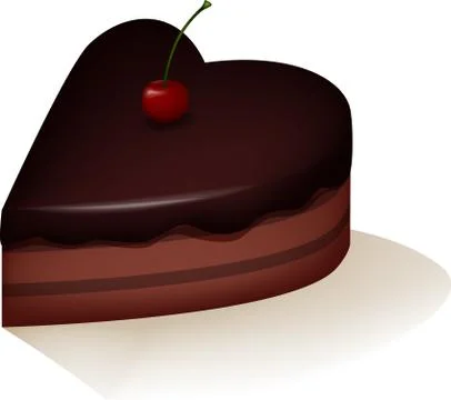 Cake with cherry Stock Illustration