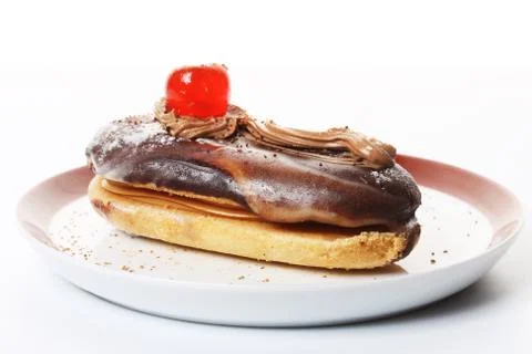 Cake with cherry Stock Photos