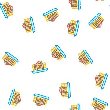 Cake with chocolate and strawberry vector seamless pattern Stock Illustration