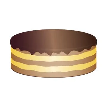 Cake with chocolate cream Stock Illustration