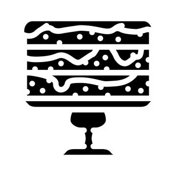 Cake chocolate glyph icon vector illustration Иллюстрация