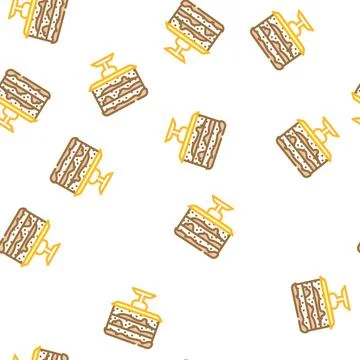 Cake chocolate vector seamless pattern Illustrazione stock