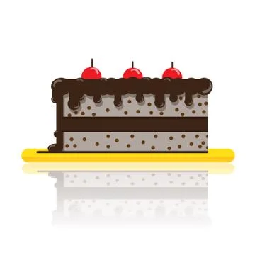 Cake chocolate on white Stock Illustration