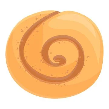 Cake cinnamon roll bun icon cartoon vector. Pastry food Stock Illustration