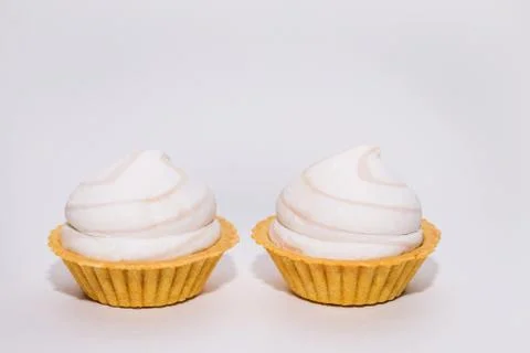 Cake close-up on a white background Stock Photos
