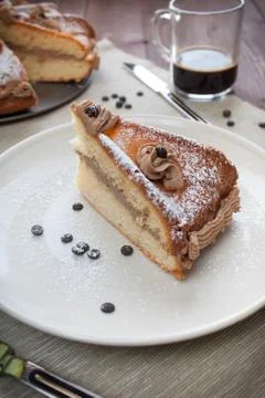 Cake to the coffee Stock Photos