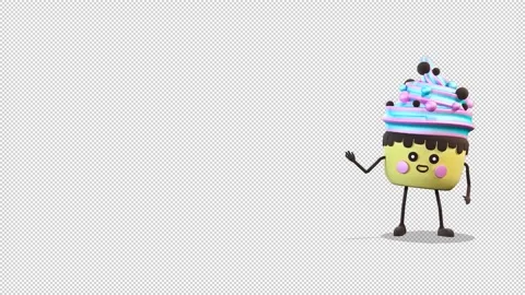 Cake comes out from the right side of the screen and greeting Video Loop and 库存影片 163285147