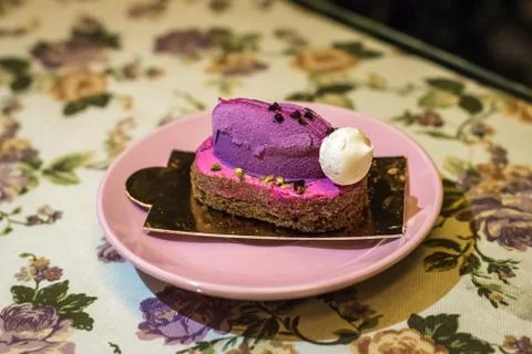 Cake is covered with glaze Stock Photos