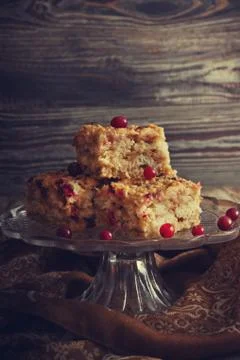 Cake with cranberries Stock Photos