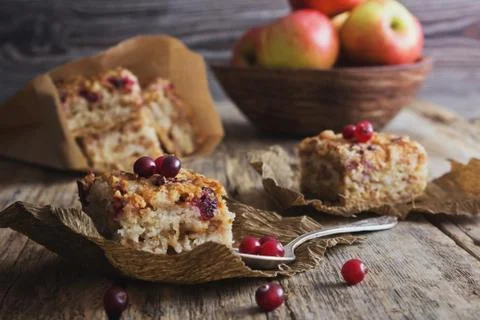 Cake with cranberries Stock Photos