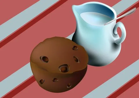 Cake with cream Stock Illustration