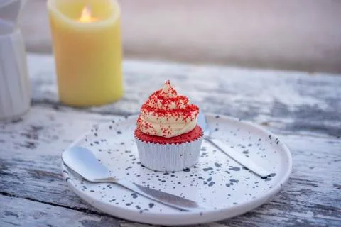 Cake with cream Stock Photos