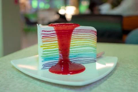 Cake with cream Stock Photos