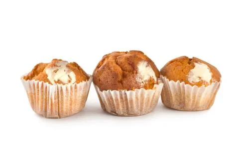 Cake in cup on a white background Stock Photos