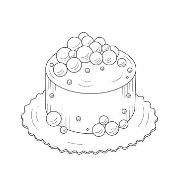 Cake decorated with balls. Illustrazione stock