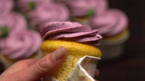 Cake decorated with cream 2 Stock Footage 156693274