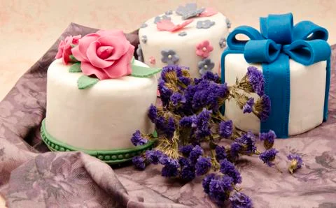 Cake decorated Stock Photos