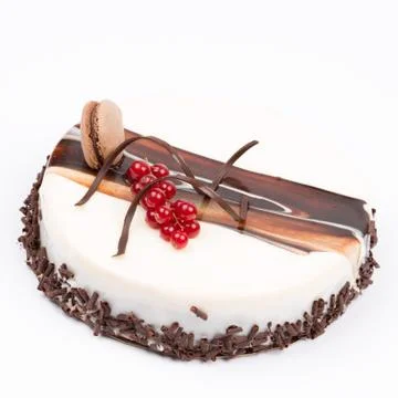 Cake decorated with red currant Stock Photos