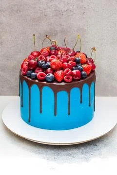 Cake decorated with a sparkler Stock Photos