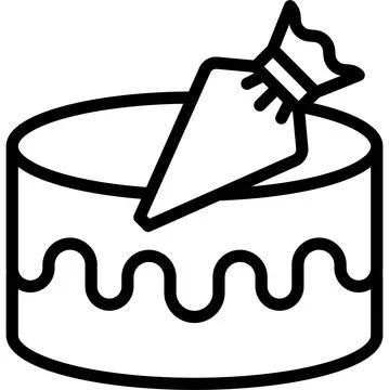 Cake decorating icon, Bakery and baking related vector Stock Illustration