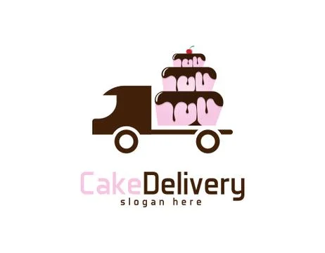 Cake delivery logo Stock Illustration