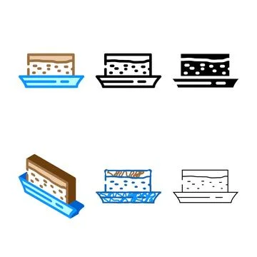 Cake dessert color icon vector looks Stock Illustration