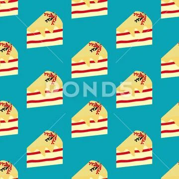 Cake Dessert seamless pattern Stock Illustration
