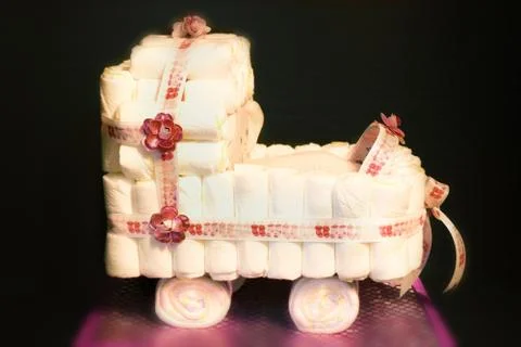 Cake from diapers Stock Photos