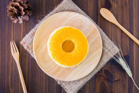 Cake donut on a plate Stock Photos