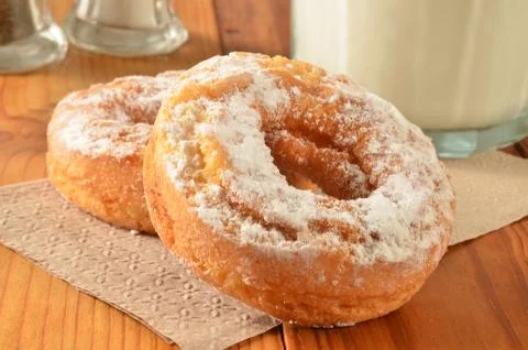 Cake donuts and milk Stock Photos