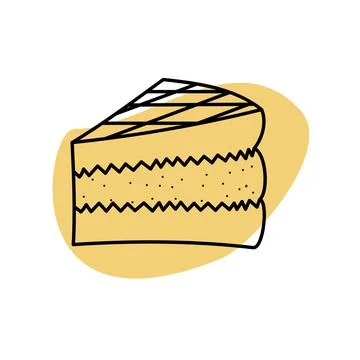 Cake doodle icon vector illustration for web kitchen decor Stock Illustration