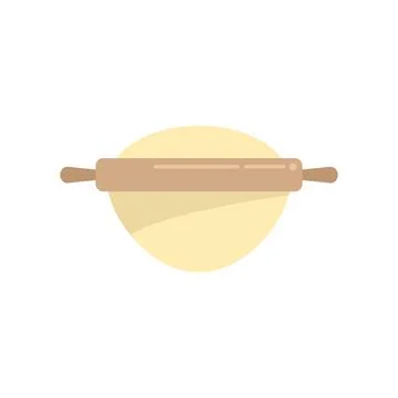 Cake dough icon flat vector. Flour knead Stock Illustration