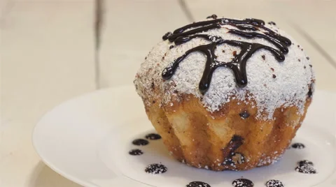 Cake dusted with coconut sprinkled chocolate Video stock 58287415