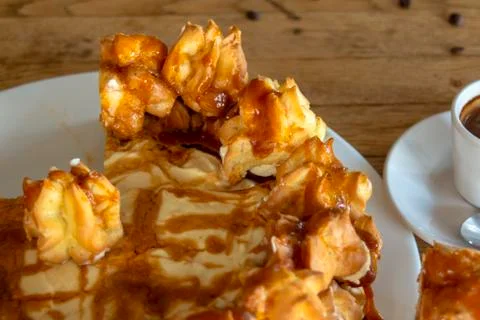 Cake with eclairs. Closeup. Stock Photos