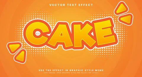 Cake editable text effect template Stock Illustration