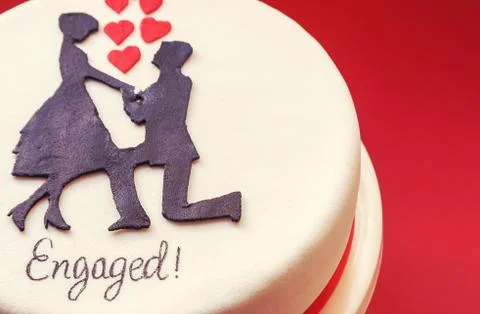 Cake for engaged Stock Photos